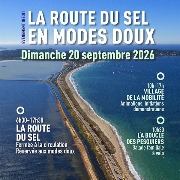 🚲🌊 Et si, le temps d’une journée, la Route du Sel appartenait aux vélos et aux piétons ?
C’est ce qui vous attend dimanche 20 septembre !
De 6h30 à 17h30, la mythique Route du Sel sera exceptionnellement fermée aux voitures. 🚫🚗
🚲 Village Mobilité dès 10h
👨‍👩‍👧‍👦 Boucle des Pesquiers à vélo à 10h30
🌊 Almanarre – Salins des Pesquiers
🎟️ Gratuit
Une journée pour découvrir autrement l'un des plus beaux accès à la presqu'île de Giens.
👉 Toutes les informations dans l’Agenda sur Giens.fr
Lien en bio / Agenda
#Giens #PresquileDeGiens #Almanarre #RouteDuSel #Hyères #LesPesquiers #Velo #MobiliteDouce #GiensFr #OnDiraitLeSud #igershyeres