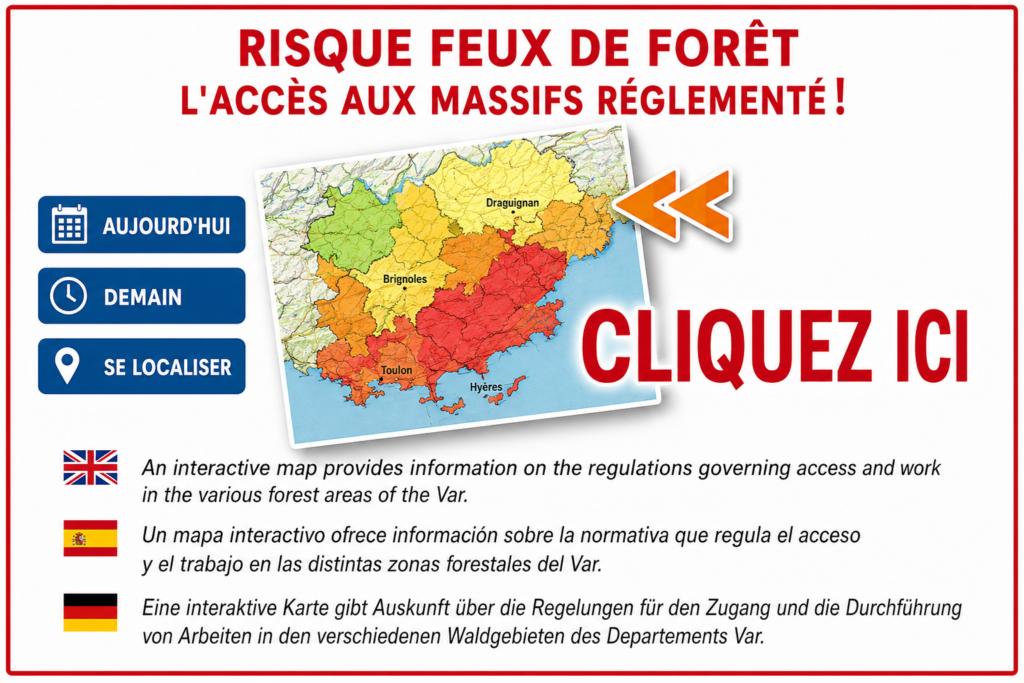 carte interactive accès massifs forestiers du Var